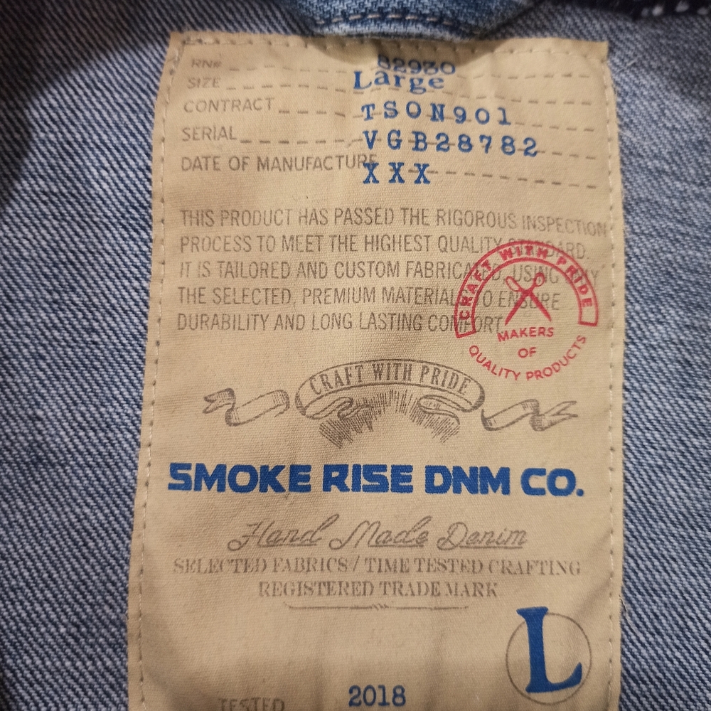 - SMOKE RISE DNM CO.Hand Made DenimSELECTED FABRICS/TIME TESTED CRAFTIN Si… - Picture 11 of 15
